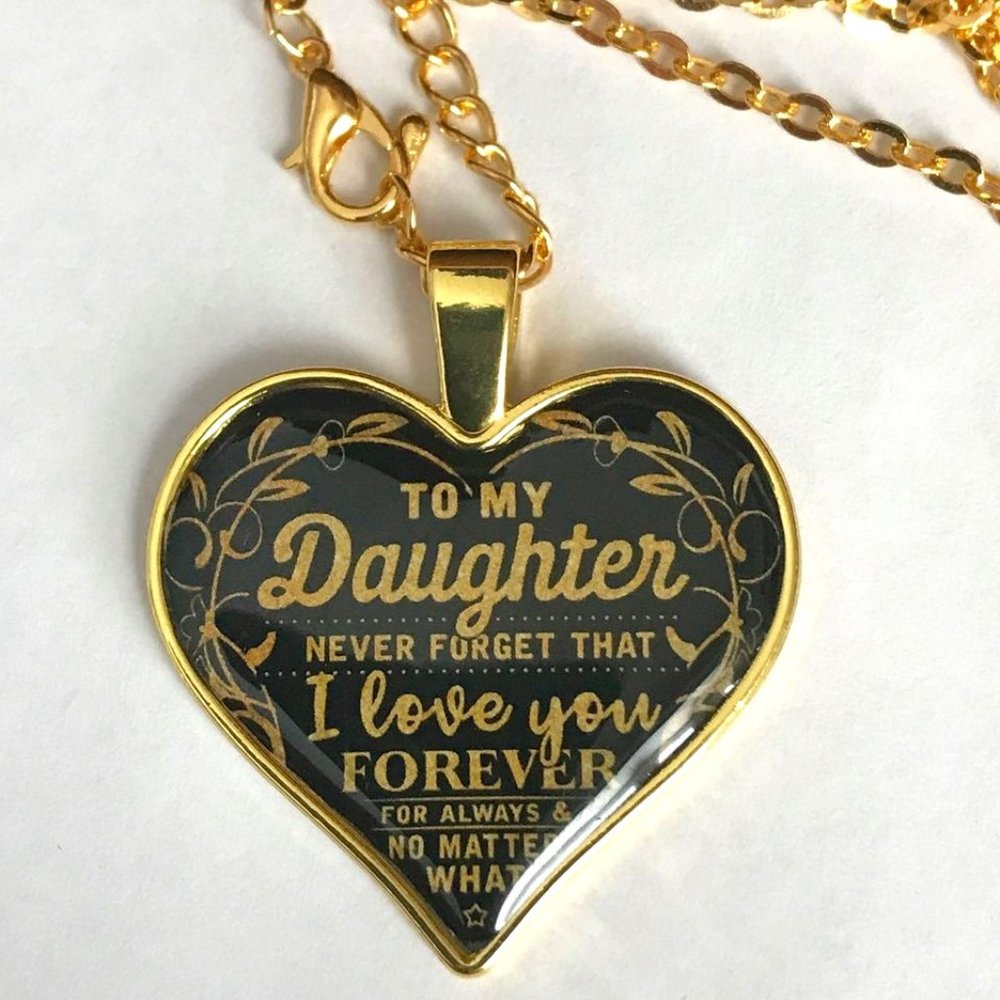 "To My Daughter" Love Heart Necklace